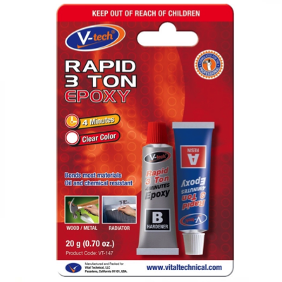 V-TECH Rapid 3-TON Epoxy Clear Adhesive Glue A+B 14g VT-147